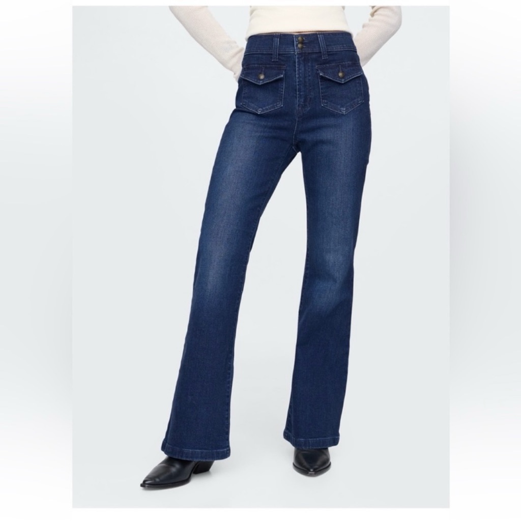 Gap Dark Blue High-Rise Flare Jeans - Women